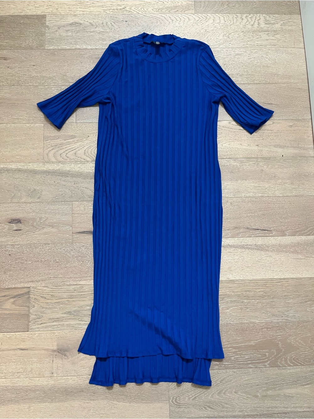Eileen Fisher Blue Ribbed Midi Dress